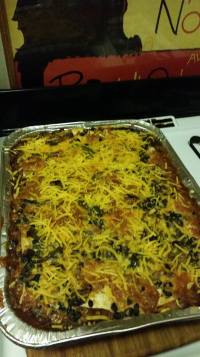 Mexican lasagna large tray.